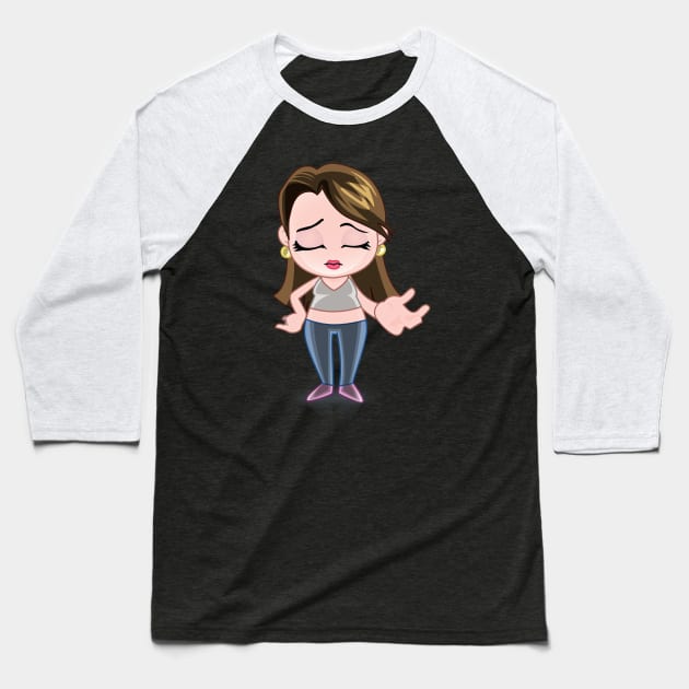 beautiful girls - cartoon character for young girls (choose your twin) Baseball T-Shirt by EDSERVICES